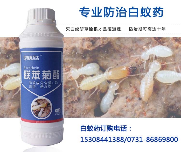 长沙专业灭白蚁公司白蚁预防方法用战虫卫士联苯菊酯园林树木白蚁防治药